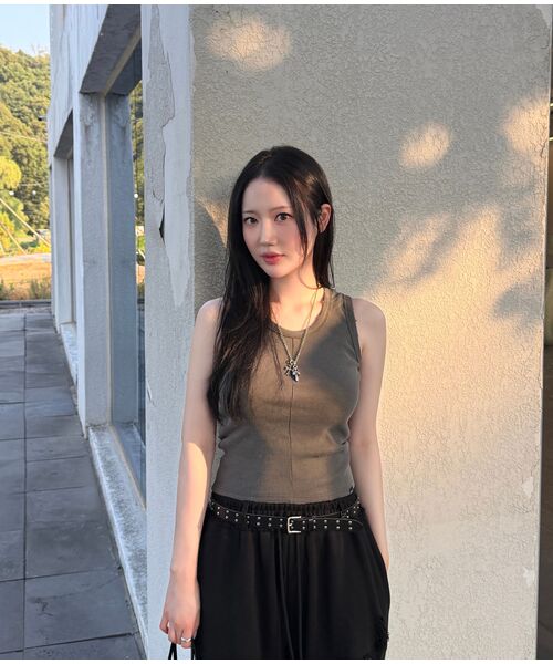 GROWHIDE(グロウハイド)の「ケロン切り替えレタリングスリーブレス_チャコール(Tシャツ/カットソー・レディース・チャコールグレー・FREE)」の5枚目の写真