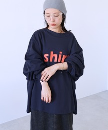 reca | 前後2wayロングスリーブレトロ配色ロゴTシャツ(Tシャツ/カットソー)