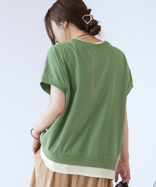 reca(レカ)の「【接触冷感】配色レイヤード風バックロゴTシャツ(Tシャツ/カットソー・レディース・オフホワイト/チャコールグレー/ネイビー・FREE)」の22枚目の写真