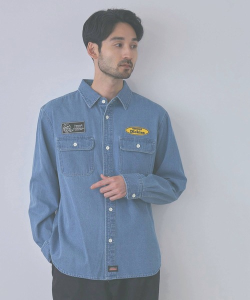 Dickies(ディッキーズ)の「【GENUINE Dickies/ジェニュインディッキーズ】ワッペンワークシャツ(シャツ/ブラウス・メンズ・ネイビー/ブルー/ホワイト系その他・L/XL/M)」の3枚目の写真