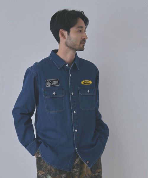 Dickies(ディッキーズ)の「【GENUINE Dickies/ジェニュインディッキーズ】ワッペンワークシャツ(シャツ/ブラウス・メンズ・ネイビー/ブルー/ホワイト系その他・L/XL/M)」の8枚目の写真