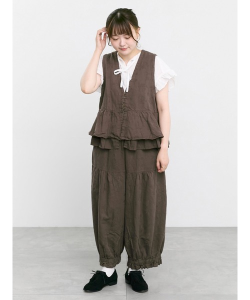 TSUHARU by Samansa Mos2(ツハルバイサマンサモスモス)の「【tukuroi】コットンジャカード製品染めベスト《WEB限定》(ベスト・レディース・キナリ/ピンク/グレー/モカ/ネイビー/ブラック/ダークブラウン・F)」の13枚目の写真