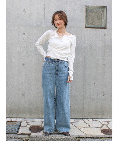 Ungrid（アングリッド）の「フィットヘンリーロングスリーブTee（Tシャツ/カットソー・レディース・オフホワイト/ブラウン/ブラック・FREE）」の15枚目の写真