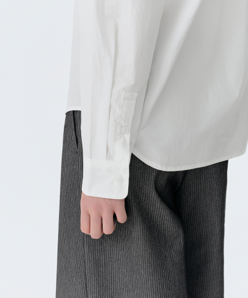 MUSINSA STANDARD WOMAN（ムシンサスタンダードウーマン）の「ウィメンズレギュラーロ washedポプリンシャツ[ホワイト]（シャツ/ブラウス・レディース・その他・LARGE/MEDIUM/SMALL/X-SMALL）」の2枚目の写真