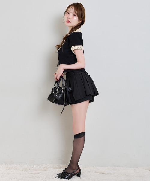 one after another NICE CLAUP(ワンアフターアナザーナイスクラップ)の「バックレースアッププリーツスカパン(スカート・レディース・ベージュ/グレー系その他/ブラウン系その他/ブラック・SMALL/MEDIUM)」の22枚目の写真