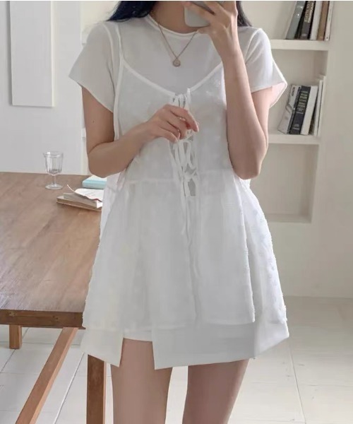 Vipoa(ヴィポア)の「Jacquard camisole bustier(キャミソール・レディース・ホワイト/ブラック・FREE)」の8枚目の写真