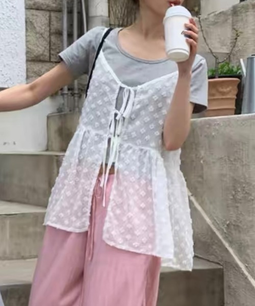 Vipoa(ヴィポア)の「Jacquard camisole bustier(キャミソール・レディース・ホワイト/ブラック・FREE)」の20枚目の写真