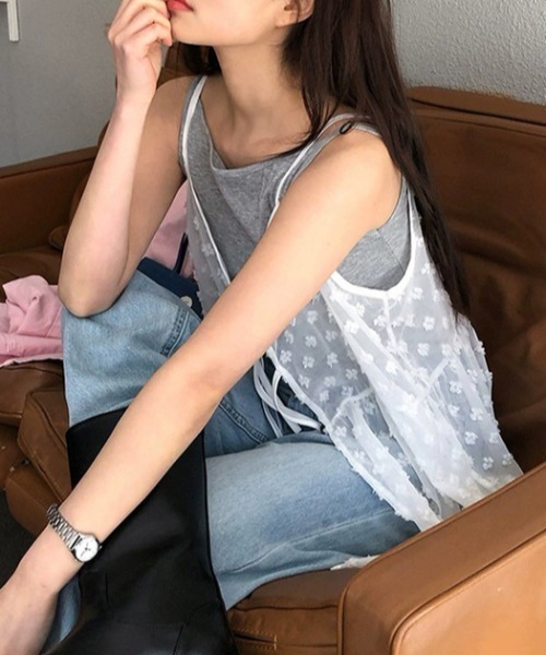 Vipoa(ヴィポア)の「Jacquard camisole bustier(キャミソール・レディース・ホワイト/ブラック・FREE)」の11枚目の写真
