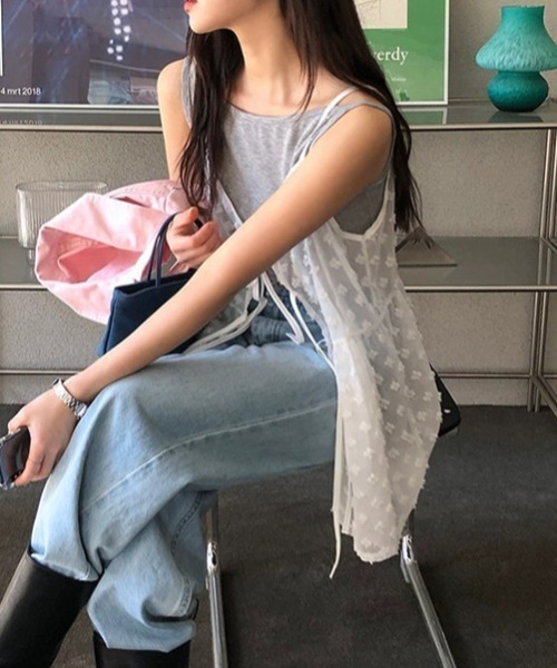 Vipoa(ヴィポア)の「Jacquard camisole bustier(キャミソール・レディース・ホワイト/ブラック・FREE)」の12枚目の写真