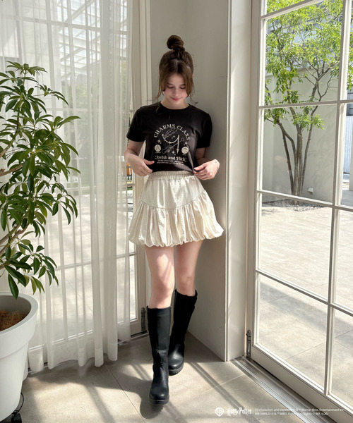 my twilight(マイトワイライト)の「【Harry Potter】呪文学 刺繍 Tシャツ(Tシャツ/カットソー・レディース・ブラック/オフホワイト・FREE)」の8枚目の写真