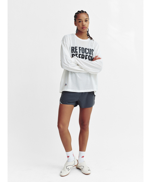 MENASOO（ミナス）の「Refocus Mesh Round Neck T Shirt_White（Tシャツ/カットソー・レディース・ホワイト・FREE/2）」の3枚目の写真