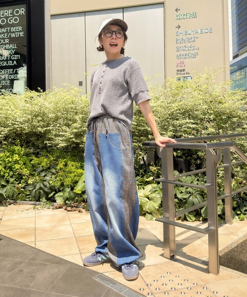niko and...（ニコアンド）の「[MODE NORM CORE] デニムパッチワークパンツ（デニムパンツ・レディース・チャコール/モカ/キャメル・MEDIUM/LARGE）」の9枚目の写真