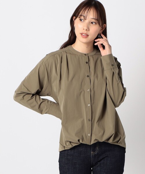 Grand PARK(グランドパーク)の「フロントINシャツ(シャツ/ブラウス・レディース・オフホワイト/ブラック/その他2/カーキ・FREE)」の4枚目の写真