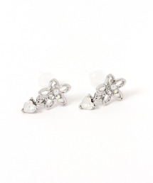 フラワーラインビジュー樹脂ピアス / 1054932