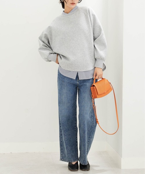 BELLUNA PLUS（ベルーナ）の「イージーケアが嬉しい！ストライプシャツ（シャツ/ブラウス・レディース・ネイビー系・X-LARGE/LARGE/MEDIUM）」の12枚目の写真