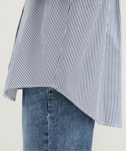 BELLUNA PLUS（ベルーナ）の「イージーケアが嬉しい！ストライプシャツ（シャツ/ブラウス・レディース・ネイビー系・X-LARGE/LARGE/MEDIUM）」の17枚目の写真