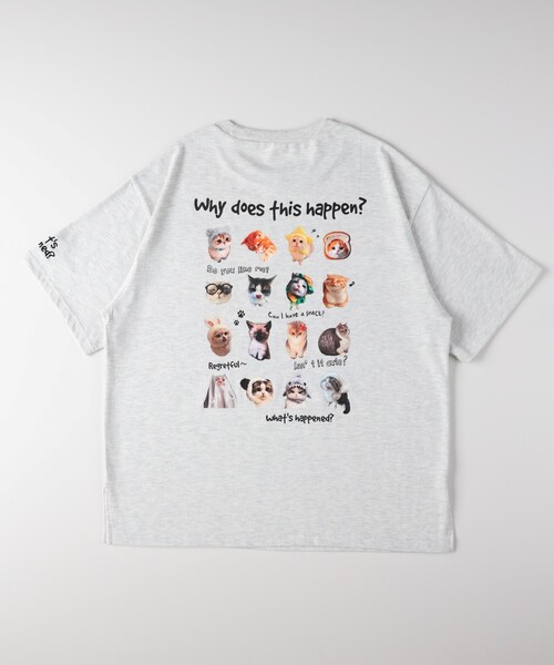 Right-on(ライトオン)の「《体型カバー》ネコバッグプリントTシャツ(Tシャツ/カットソー・レディース・チャコールグレー/ライトグレー/オフホワイト・05/04)」の19枚目の写真