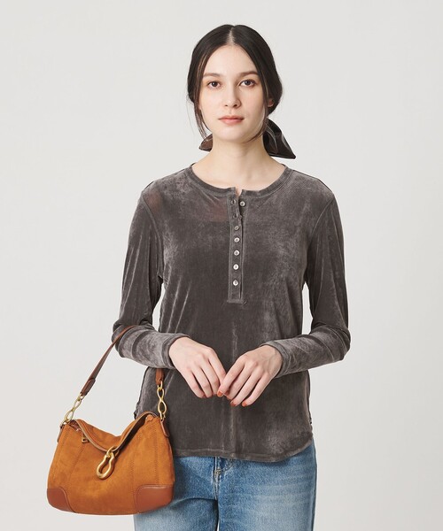 BEAUTY&YOUTH UNITED ARROWS（ビューティーアンドユースユナイテッドアローズ）の「フロッキーチュール ヘンリーネック カットソー（Tシャツ/カットソー・レディース・ダークグレー/オフホワイト/ライム・FREE）」の21枚目の写真