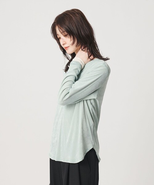 BEAUTY&YOUTH UNITED ARROWS（ビューティーアンドユースユナイテッドアローズ）の「フロッキーチュール ヘンリーネック カットソー（Tシャツ/カットソー・レディース・ダークグレー/オフホワイト/ライム・FREE）」の15枚目の写真