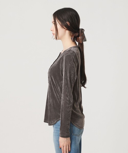 BEAUTY&YOUTH UNITED ARROWS（ビューティーアンドユースユナイテッドアローズ）の「フロッキーチュール ヘンリーネック カットソー（Tシャツ/カットソー・レディース・ダークグレー/オフホワイト/ライム・FREE）」の12枚目の写真