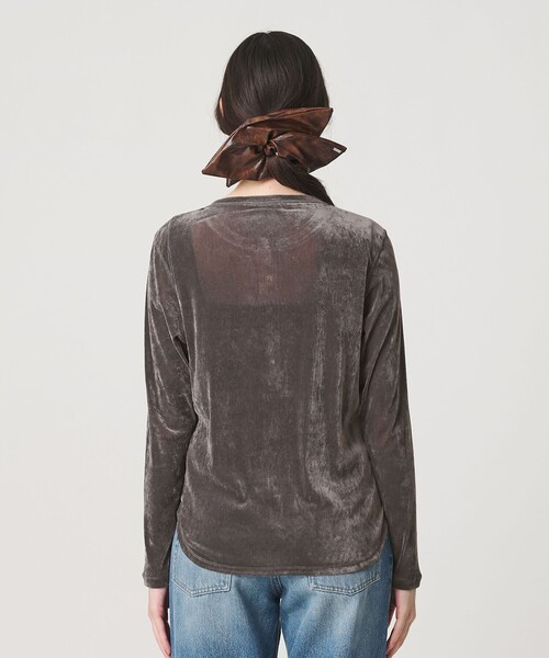BEAUTY&YOUTH UNITED ARROWS（ビューティーアンドユースユナイテッドアローズ）の「フロッキーチュール ヘンリーネック カットソー（Tシャツ/カットソー・レディース・ダークグレー/オフホワイト/ライム・FREE）」の11枚目の写真