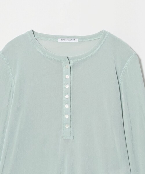 BEAUTY&YOUTH UNITED ARROWS（ビューティーアンドユースユナイテッドアローズ）の「フロッキーチュール ヘンリーネック カットソー（Tシャツ/カットソー・レディース・ダークグレー/オフホワイト/ライム・FREE）」の8枚目の写真