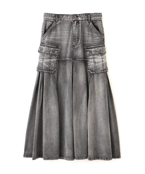 AVIREX(アヴィレックス)の「DENIM MERMAID CARGO SKIRT(デニムスカート・レディース・ブラック・M)」の3枚目の写真