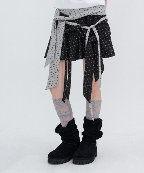 HIGH SCHOOL DISCO（ハイスクールディスコ）の「ドレープレイヤードミニスカート_ブラック（スカート・レディース・その他・SMALL/MEDIUM）」の7枚目の写真