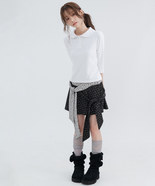 HIGH SCHOOL DISCO（ハイスクールディスコ）の「ドレープレイヤードミニスカート_ブラック（スカート・レディース・その他・SMALL/MEDIUM）」の8枚目の写真
