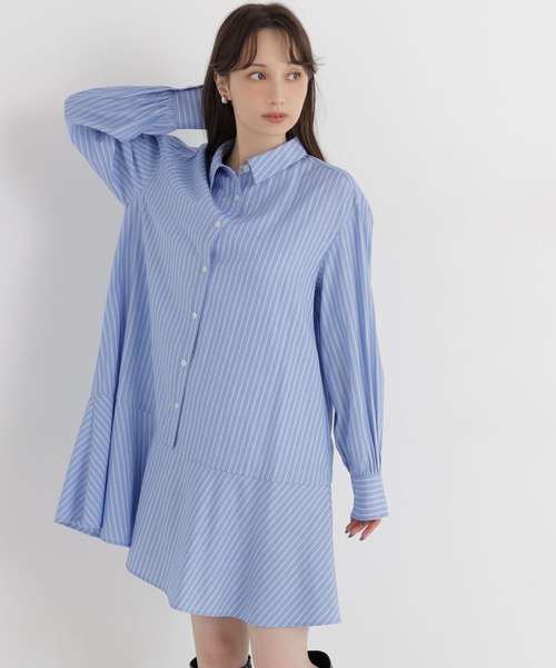 NATURAL BEAUTY BASIC（ナチュラルビューティーベーシック）の「ミニシャツワンピース（ワンピース・レディース・ベージュ系その他/ブルー系その他2・FREE）」の2枚目の写真