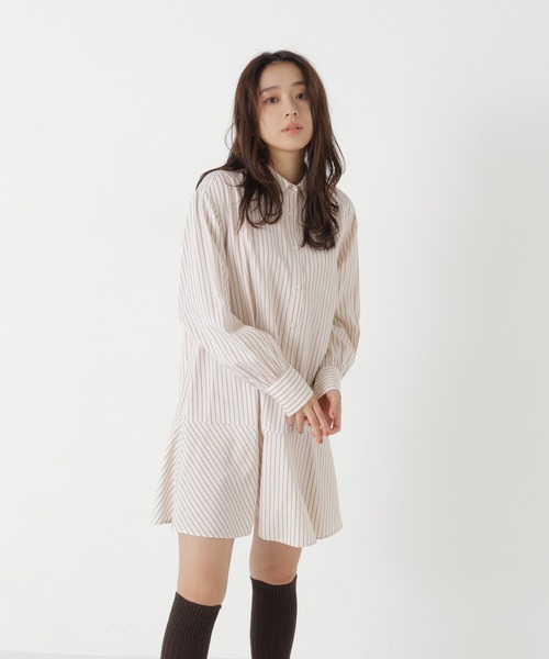NATURAL BEAUTY BASIC（ナチュラルビューティーベーシック）の「ミニシャツワンピース（ワンピース・レディース・ベージュ系その他/ブルー系その他2・FREE）」の10枚目の写真
