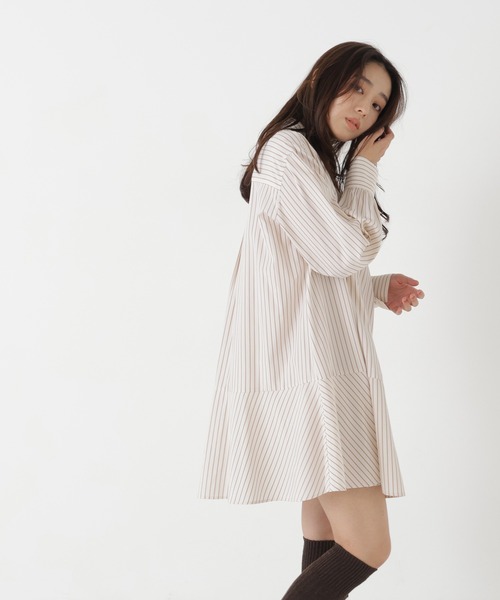 NATURAL BEAUTY BASIC（ナチュラルビューティーベーシック）の「ミニシャツワンピース（ワンピース・レディース・ベージュ系その他/ブルー系その他2・FREE）」の12枚目の写真