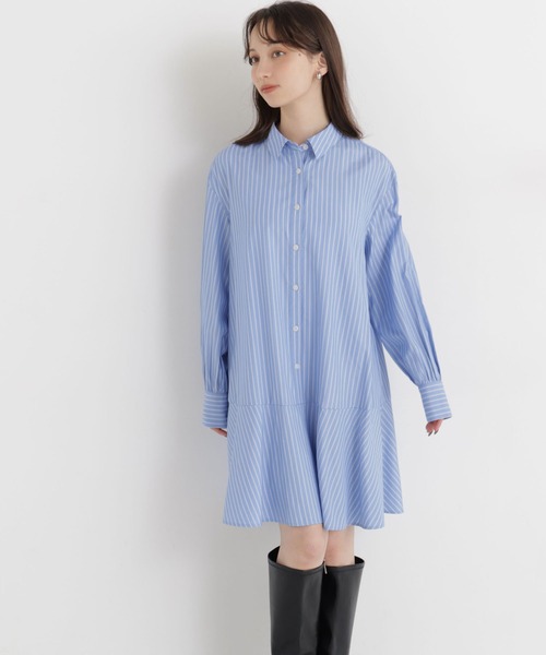 NATURAL BEAUTY BASIC（ナチュラルビューティーベーシック）の「ミニシャツワンピース（ワンピース・レディース・ベージュ系その他/ブルー系その他2・FREE）」の18枚目の写真