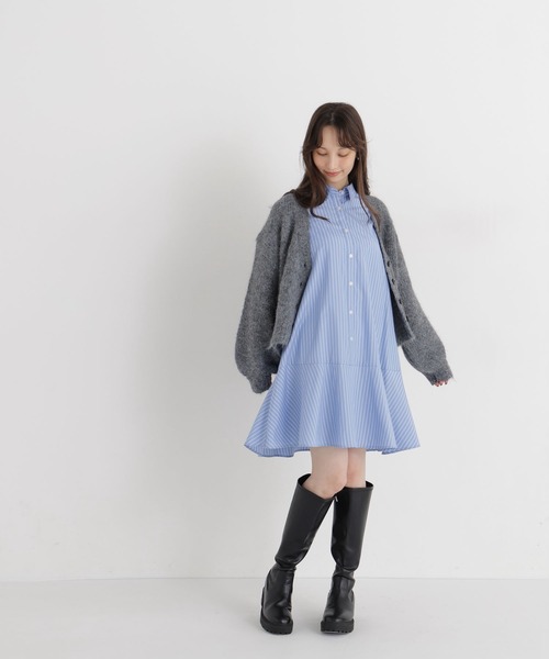 NATURAL BEAUTY BASIC（ナチュラルビューティーベーシック）の「ミニシャツワンピース（ワンピース・レディース・ベージュ系その他/ブルー系その他2・FREE）」の20枚目の写真