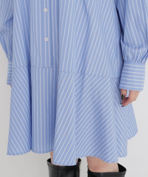 NATURAL BEAUTY BASIC（ナチュラルビューティーベーシック）の「ミニシャツワンピース（ワンピース・レディース・ベージュ系その他/ブルー系その他2・FREE）」の7枚目の写真