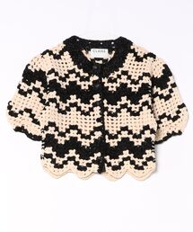 CLANE | CLANE/クラネ/MALL BORDER HAND CROCHET KNIT CARDIGAN(Tシャツ/カットソー)