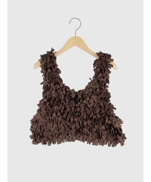 FIKA.(フィーカ)の「Tape yarn bustier(その他トップス・レディース・ブラウン/オフホワイト/ブラック・MEDIUM)」の3枚目の写真