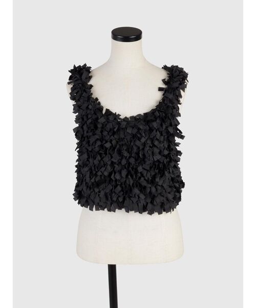 FIKA.(フィーカ)の「Tape yarn bustier(その他トップス・レディース・ブラウン/オフホワイト/ブラック・MEDIUM)」の4枚目の写真