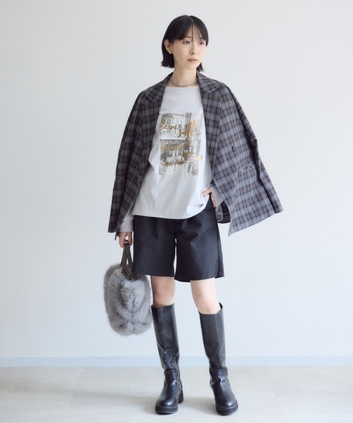 Paradise Picnic(パラダイスピクニック)の「SUGAR ROSE フォト箔プリントロングTシャツ(Tシャツ/カットソー・レディース・グレー・FREE)」の17枚目の写真