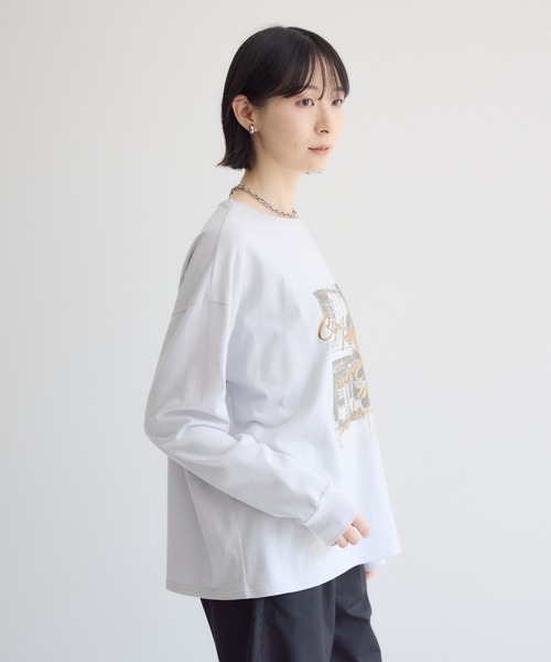 Paradise Picnic(パラダイスピクニック)の「SUGAR ROSE フォト箔プリントロングTシャツ(Tシャツ/カットソー・レディース・グレー・FREE)」の12枚目の写真