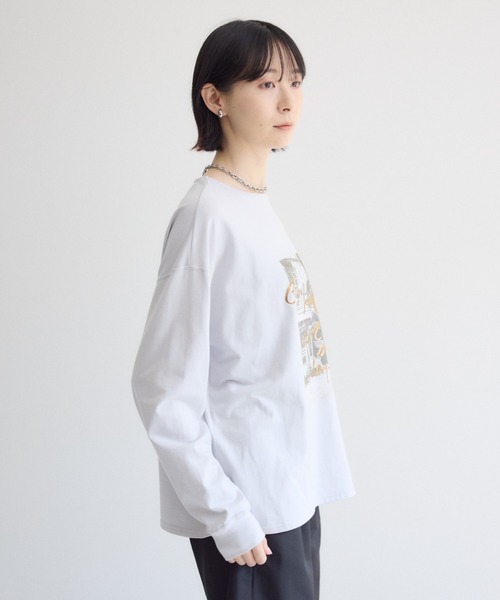 Paradise Picnic(パラダイスピクニック)の「SUGAR ROSE フォト箔プリントロングTシャツ(Tシャツ/カットソー・レディース・グレー・FREE)」の13枚目の写真