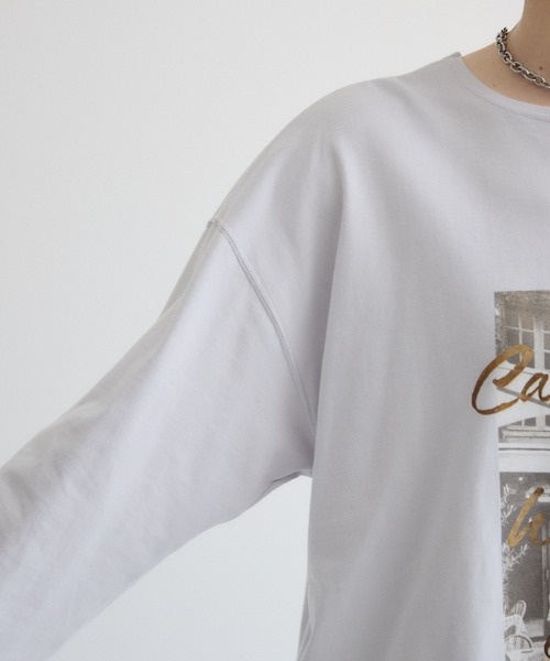 Paradise Picnic(パラダイスピクニック)の「SUGAR ROSE フォト箔プリントロングTシャツ(Tシャツ/カットソー・レディース・グレー・FREE)」の7枚目の写真