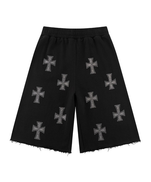 JACKROSE(ジャックローズ)の「Unknown-Black x Silver Allover Rhinestone Baggy Sweat Shorts(その他パンツ・メンズ・ブラック・FREE)」の2枚目の写真