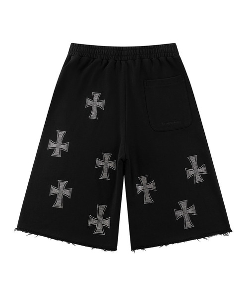 JACKROSE(ジャックローズ)の「Unknown-Black x Silver Allover Rhinestone Baggy Sweat Shorts(その他パンツ・メンズ・ブラック・FREE)」の3枚目の写真