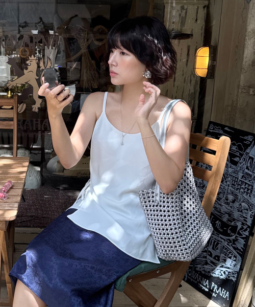 Carlyn（カーリン）の「ウィーブ H76149010（ショルダーバッグ・レディース・シルバー/ブラック・FREE）」の5枚目の写真