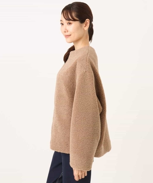 MK MICHEL KLEIN（エムケーミッシェルクラン）の「[洗える]ノーカラーボアブルゾン（ブルゾン・レディース・キャメル/ブラック・38）」の15枚目の写真