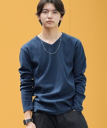 AVIREX/アビレックス RIB L/S V-NECK T-SHIRT デイリー 長袖 リブ Vネック Tシャツ 抗菌防臭 ロンT 無地 シンプル 定番 ベーシック メンズ レディース 2026年 秋 秋服 冬 冬服