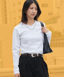 AVIREX/アビレックス RIB L/S V-NECK T-SHIRT デイリー 長袖 リブ Vネック Tシャツ 抗菌防臭 ロンT 無地 シンプル 定番 ベーシック メンズ レディース 2026年 秋 秋服 冬 冬服