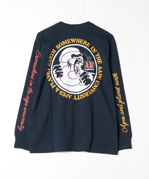 AAPE BY A BATHING APE(エーエイプバイアベイシングエイプ)の「AAPE MAIN LONG SLEEVE TEE(Tシャツ/カットソー・メンズ・ブルー系その他2/アイボリー・MEDIUM/LARGE/X-LARGE/SMALL)」の8枚目の写真