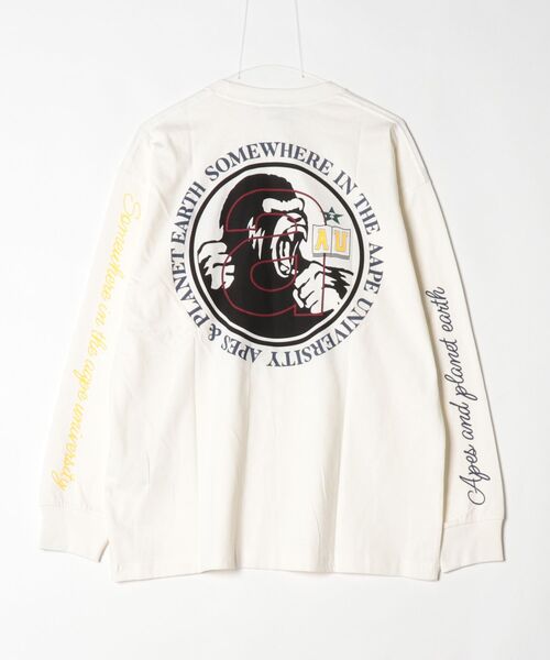AAPE BY A BATHING APE(エーエイプバイアベイシングエイプ)の「AAPE MAIN LONG SLEEVE TEE(Tシャツ/カットソー・メンズ・ブルー系その他2/アイボリー・MEDIUM/LARGE/X-LARGE/SMALL)」の9枚目の写真